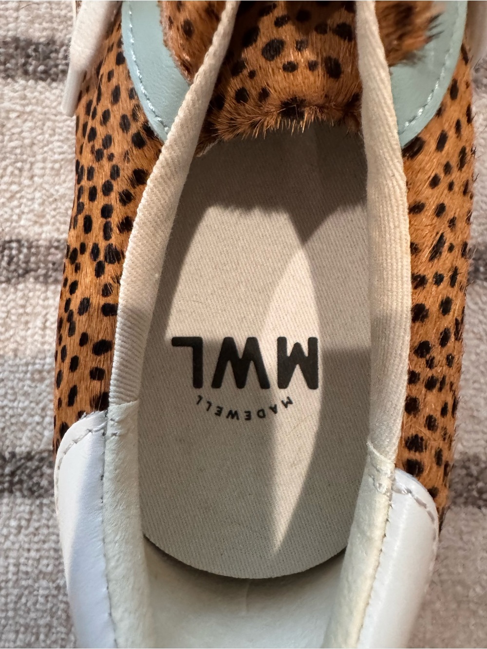 Madewell Leopard-Print Sneakers with Light Blue Stripe - Picture 7 of 8